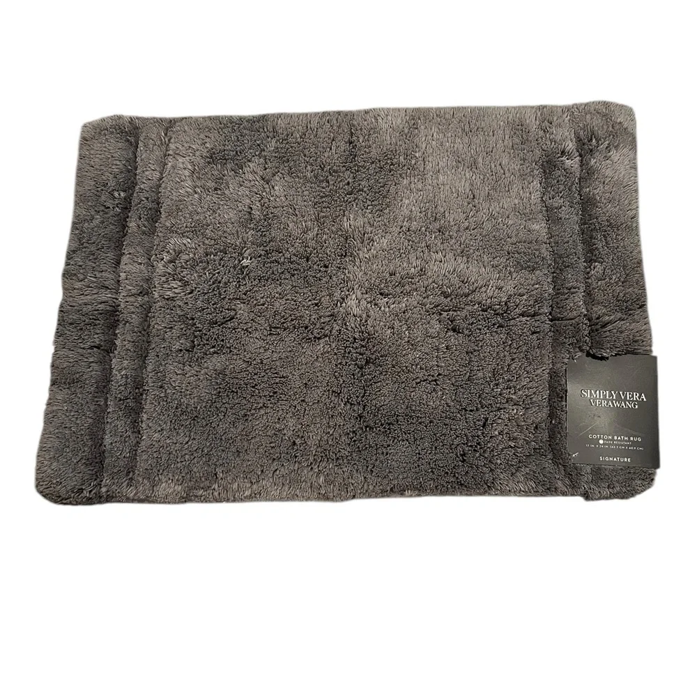 NWT Simply Vera Wang Signature Cotton Bath Rug 17”x 24” Charcoal Gray